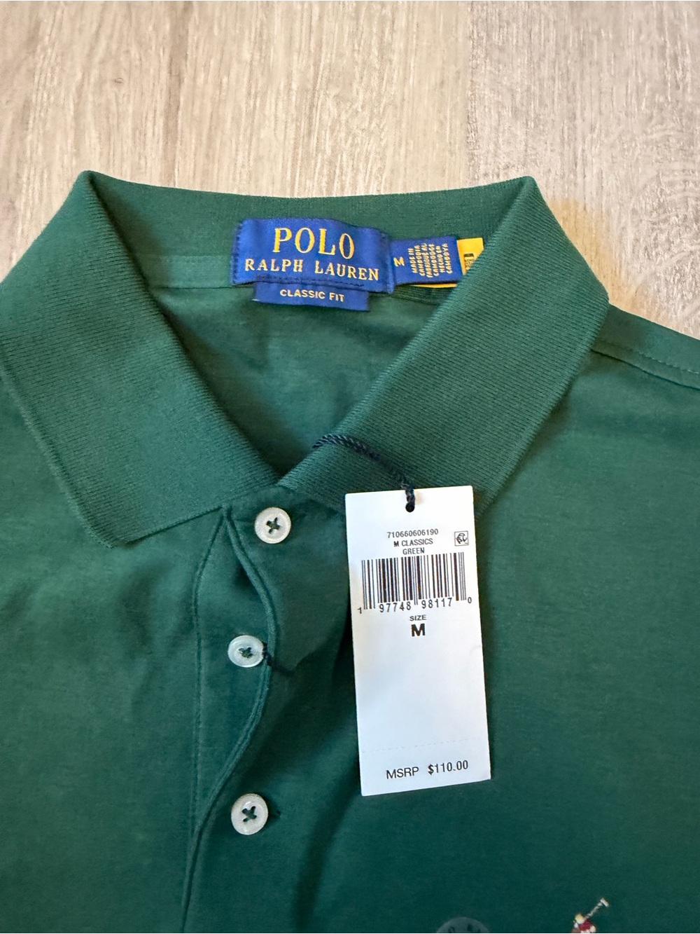 Polo by Ralph Lauren Men's Dark Green Classic Polo Shirt Sz M - Picture 6 of 8
